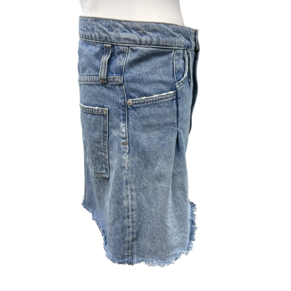 AGOLDE Denim Skirt Women Size 26 Jean Reworked‎ 90's Cutoff Light Wash Raw Hem - Picture 4 of 8